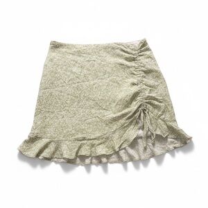 Hollister Light Green Floral Mini Skirt